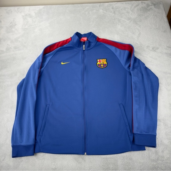 Vintage Nike FC Barcelona Track Jacket Blue Red XXL - Picture 1 of 16